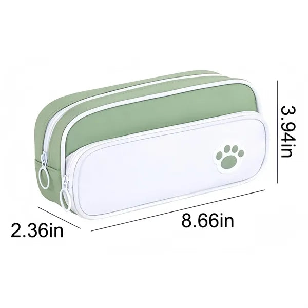 Double Layer Pencil Case With Paw Print Free Shipping