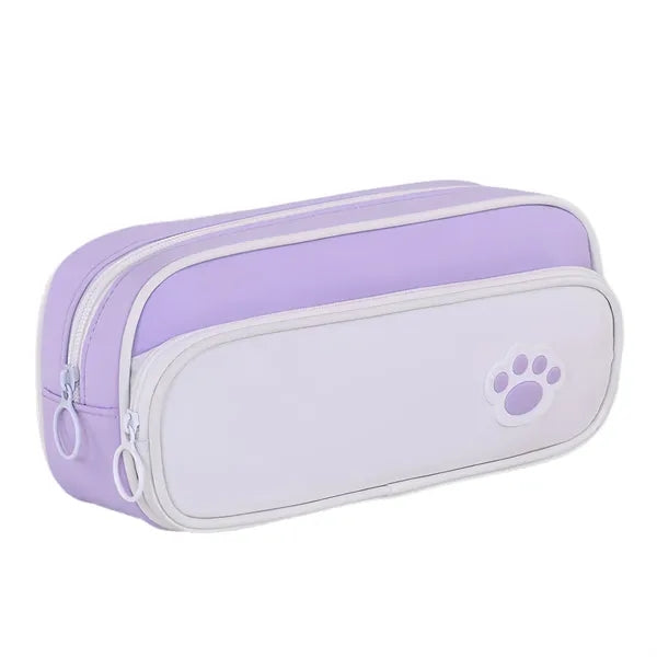 Double Layer Pencil Case With Paw Print Free Shipping