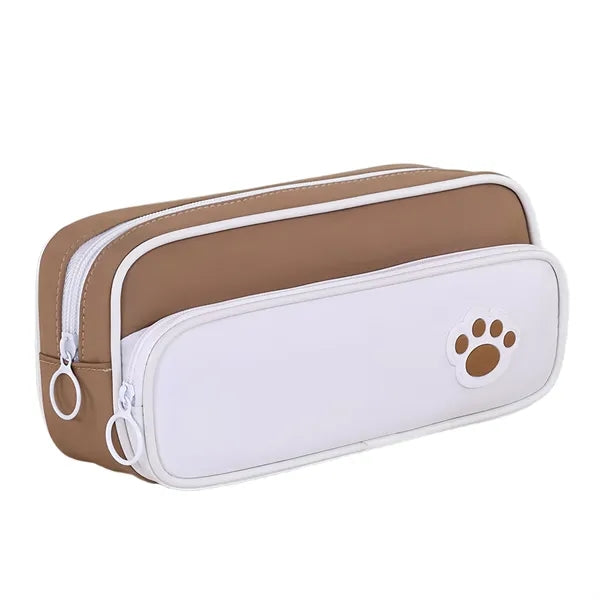 Double Layer Pencil Case With Paw Print Free Shipping