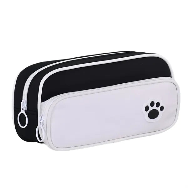 Double Layer Pencil Case With Paw Print Free Shipping