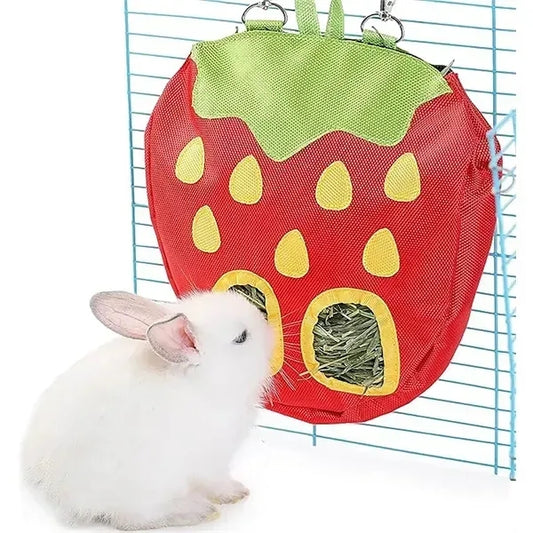 Suspended feeding bag for pets