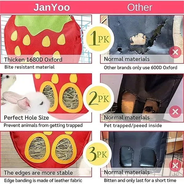 Suspended feeding bag for pets
