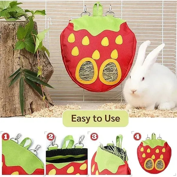 Suspended feeding bag for pets