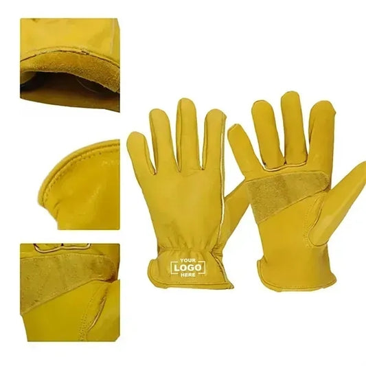 Yellow Cowhide Leather Work Gloves