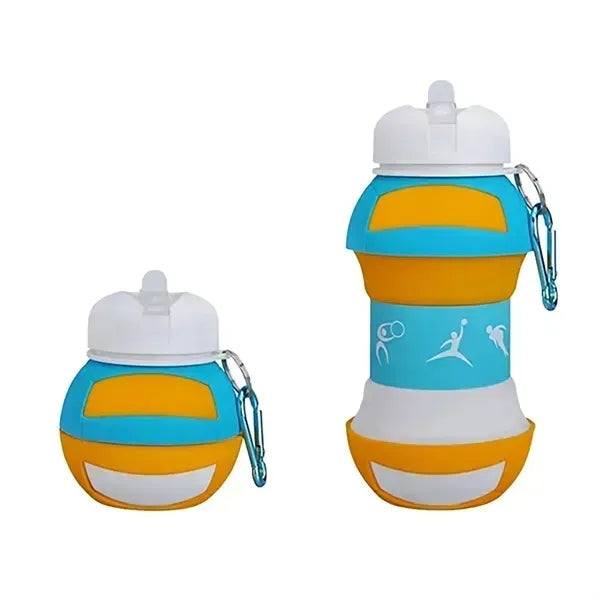 Collapsible BPA-Free Silicone Baseball Water Bottle for Kids