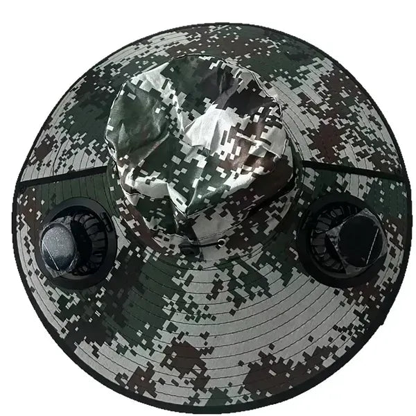 Wide Brim Solar Fan Outdoor Fishing Hat