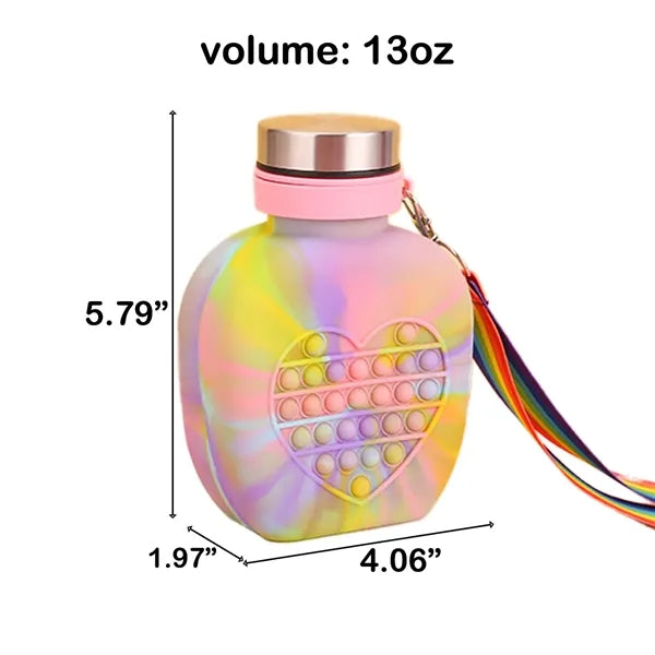 Unicorn Heart Stress-Relief Silicone Travel Bottle