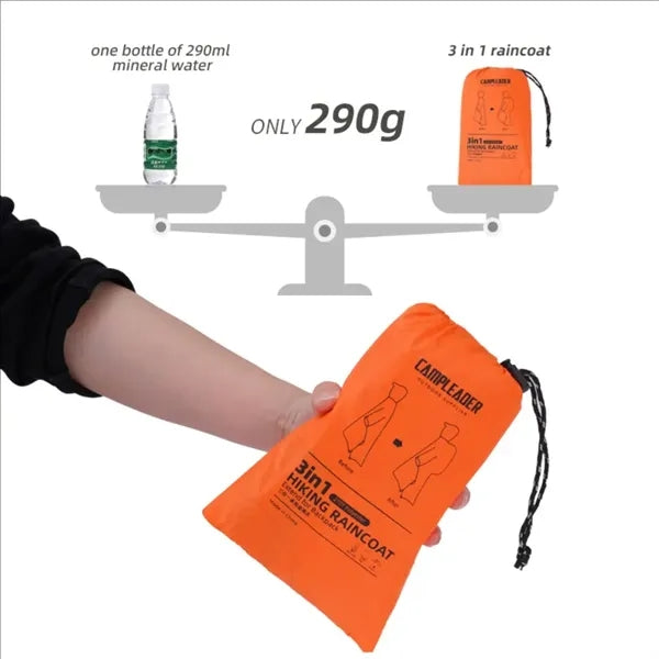 Outdoor Three-In-One Multi-Function Foldable Raincoat