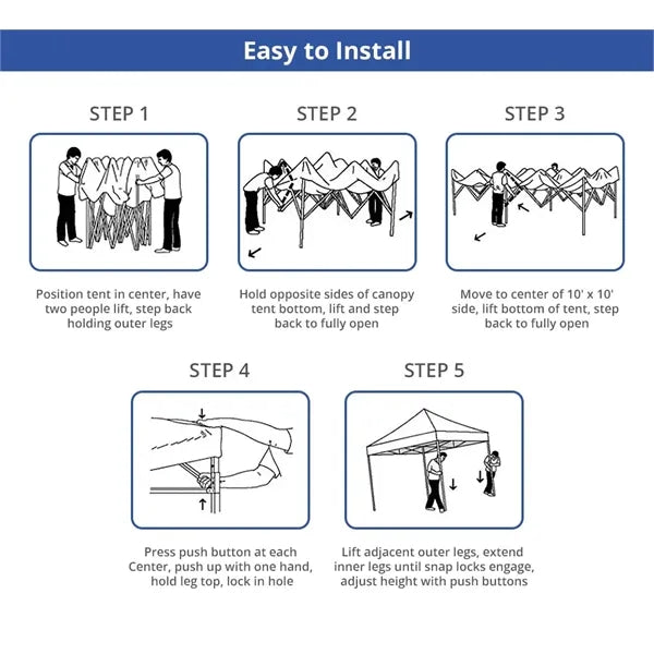 Steel Custom Canopy Tent - Topper and frame (10'x10')
