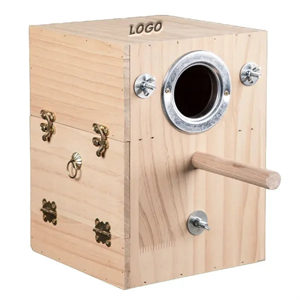 Eco Friendly Solid Wood Parrot Breeding Box Custom Logo