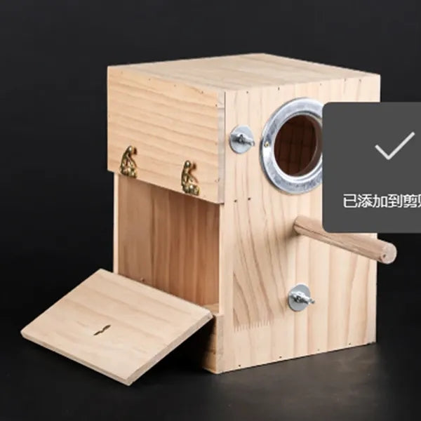 Eco Friendly Solid Wood Parrot Breeding Box Custom Logo