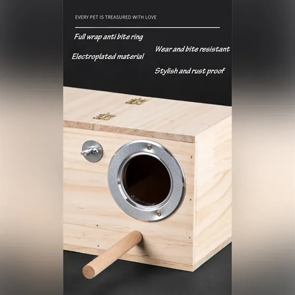 Eco Friendly Solid Wood Parrot Breeding Box Custom Logo