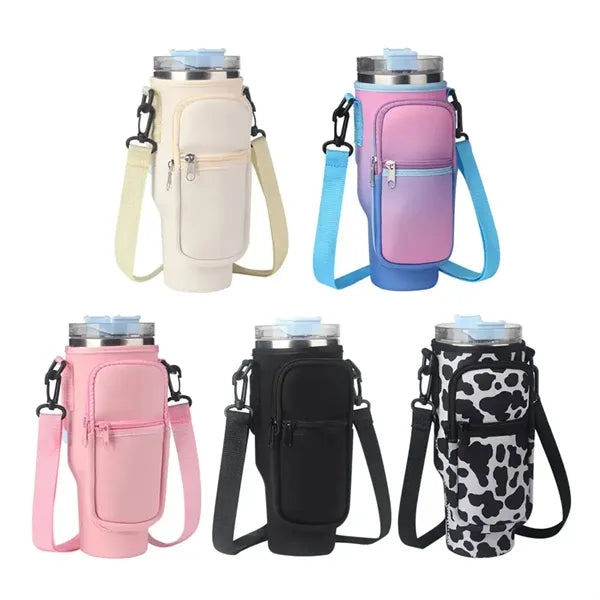 Insulated Water Bottle Carrier with Strap