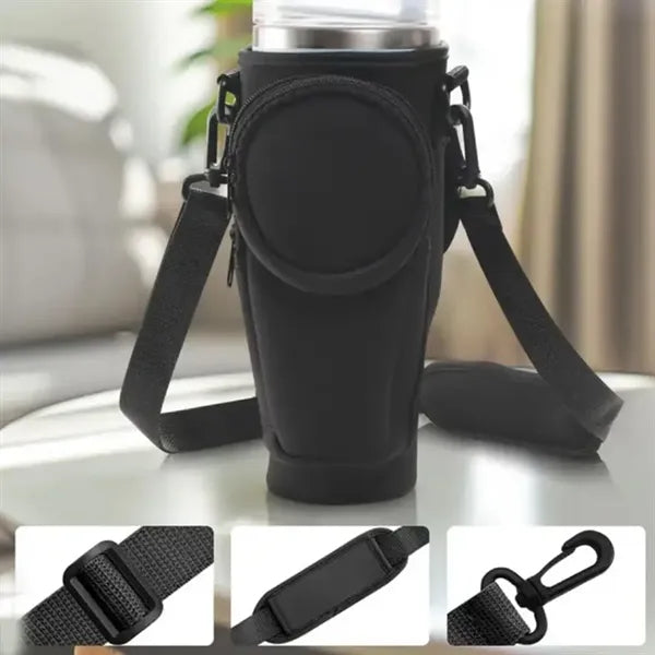 Insulated Water Bottle Carrier with Strap