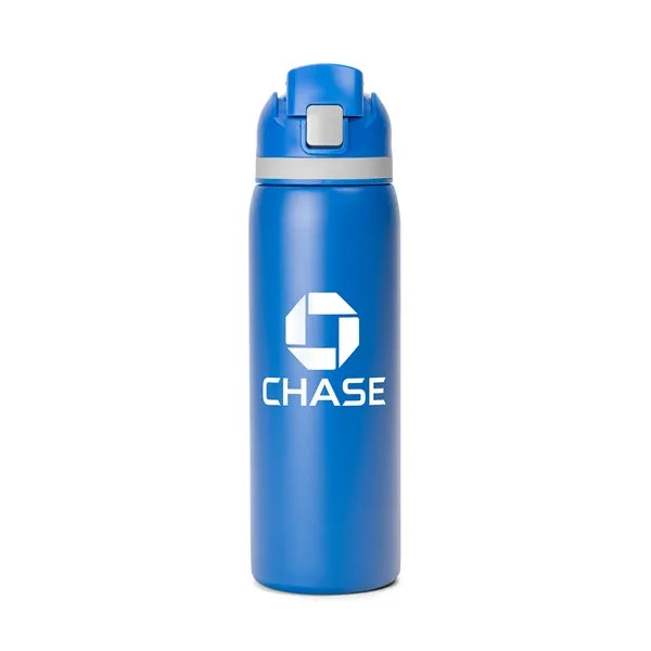 Two-Toned 27oz. Stainless Steel Pop Straw Bottle