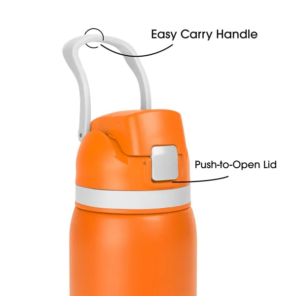 Two-Toned 27oz. Stainless Steel Pop Straw Bottle