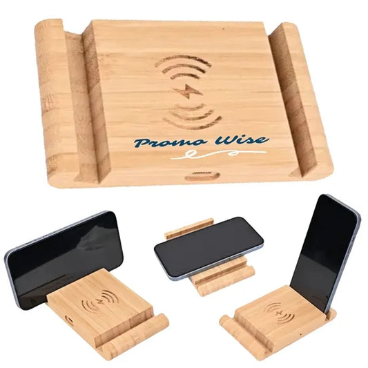 15W Fast Charging Eco-Friendly Bamboo Wireless Charger Stand