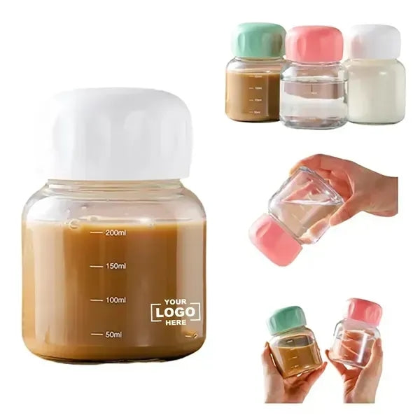 Small Borosilicate Glass Juice Bottle with Lid