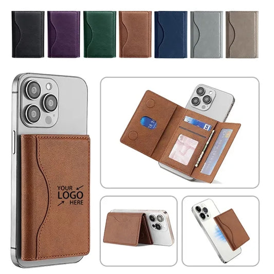 Tri-Fold Magnetic Wallet with Card Holder and Stand