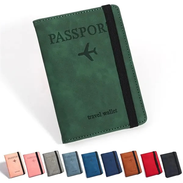 Leather Multi-Card Passport Holder -RFID Blocking Travel Wa
