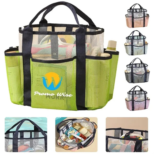 Multi-Pocket Compact Quick-Access See-Through Mesh Tote Bag
