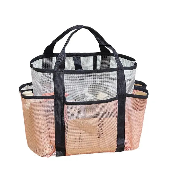Multi-Pocket Compact Quick-Access See-Through Mesh Tote Bag