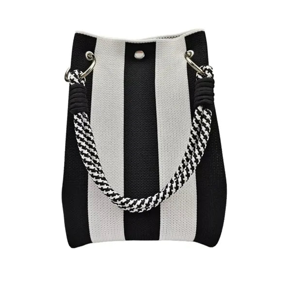 Striped Knitted Woven Tote Bag Free Shipping