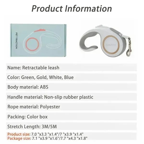 Unique Retractable Pet Leash Traction