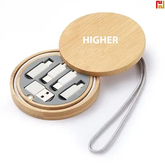 Round 5 in 1 Bamboo 60W Fast Charging Cable