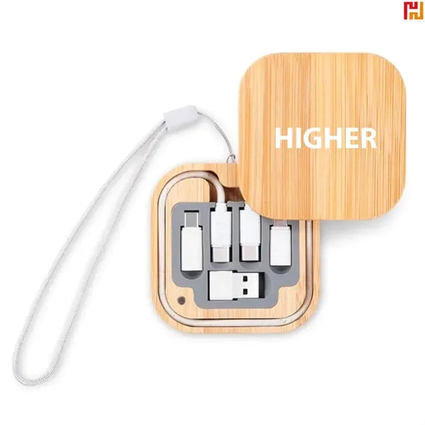 Square 5 in 1 Bamboo 60W Fast Charging Cable