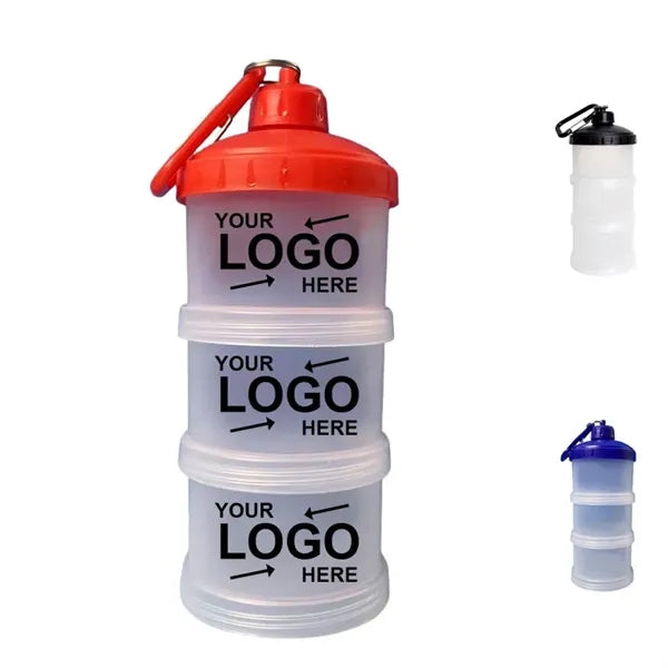 3 Layer Protein Powder Storage Containers W/ Carabiner