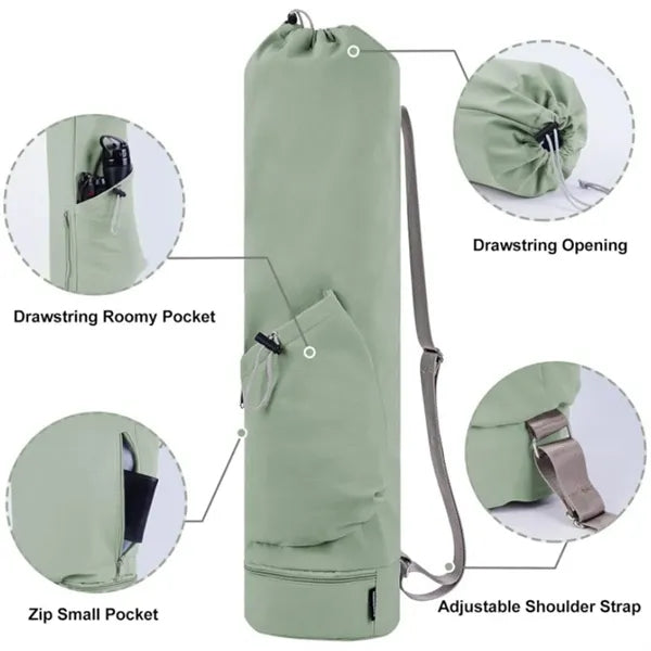 Yoga Mat Gym Bag Zipper Holder for Beach Training Travel