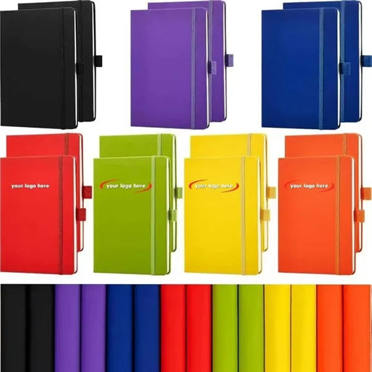 A5 Hardcover Notebook with Pen Holder PU Leather