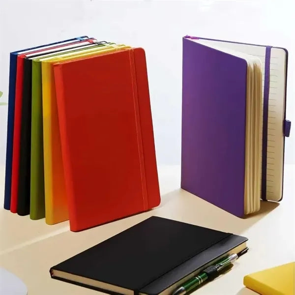 A5 Hardcover Notebook with Pen Holder PU Leather