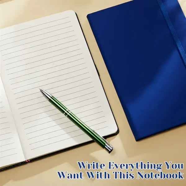 A5 Hardcover Notebook with Pen Holder PU Leather