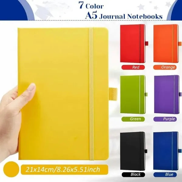 A5 Hardcover Notebook with Pen Holder PU Leather