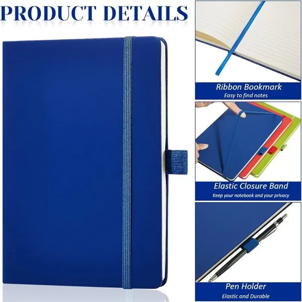A5 Hardcover Notebook with Pen Holder PU Leather