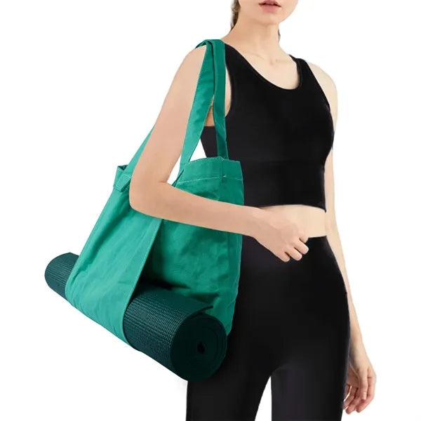 Durable Canvas Yoga Mat Tote Bag Spacious Adjustable Strap