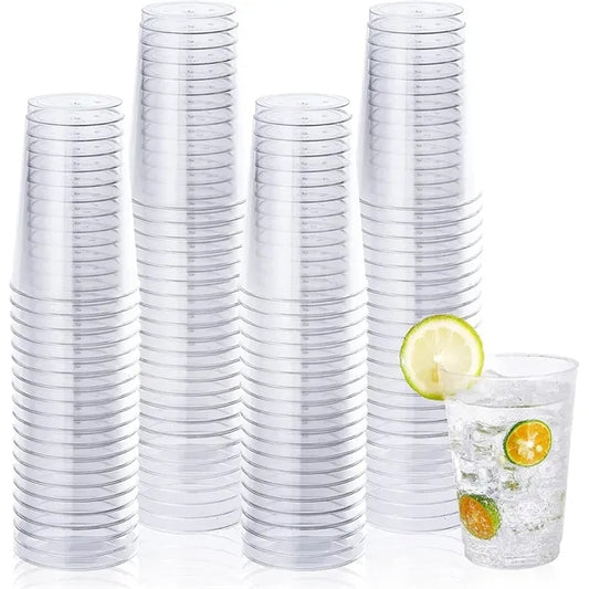 10 OZ Disposable Clear hard Plastic Cups Tumblers
