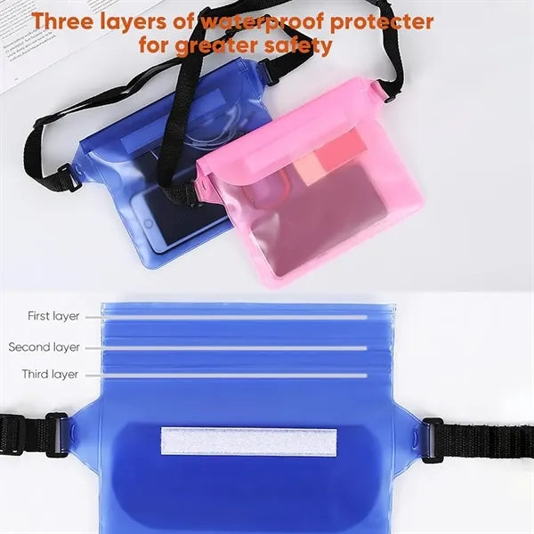Waterproof PVC Phone Pouch With Adjustable Waist Strap