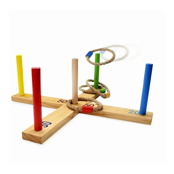 Wooden Ring Toss Game Set for Outdoor & Indoor Fun