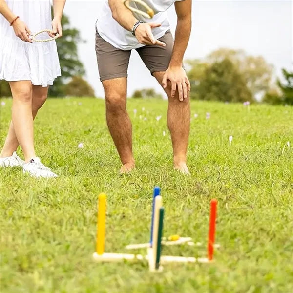 Wooden Ring Toss Game Set for Outdoor & Indoor Fun