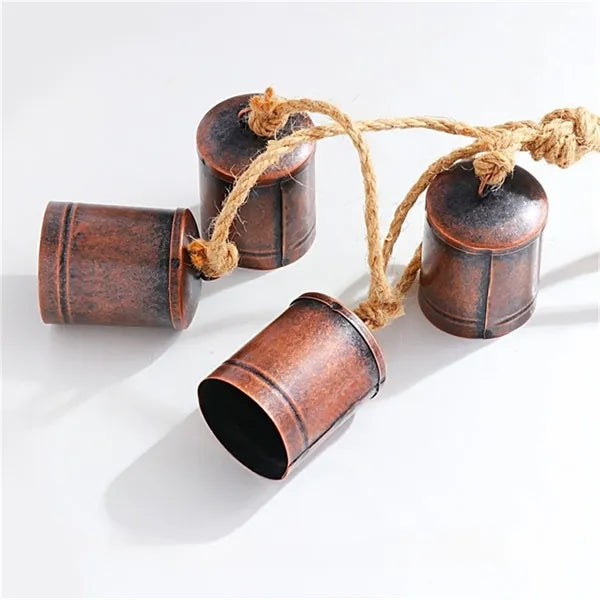 15.7in Christmas Retro Metal Wind Chimes with Hemp Rope