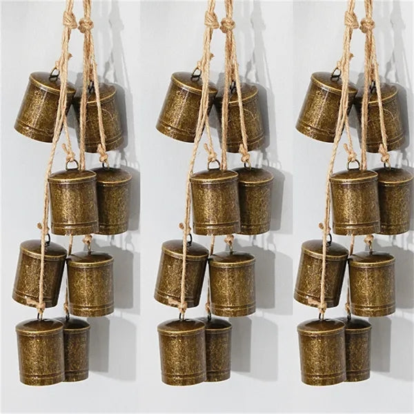 15.7in Christmas Retro Metal Wind Chimes with Hemp Rope