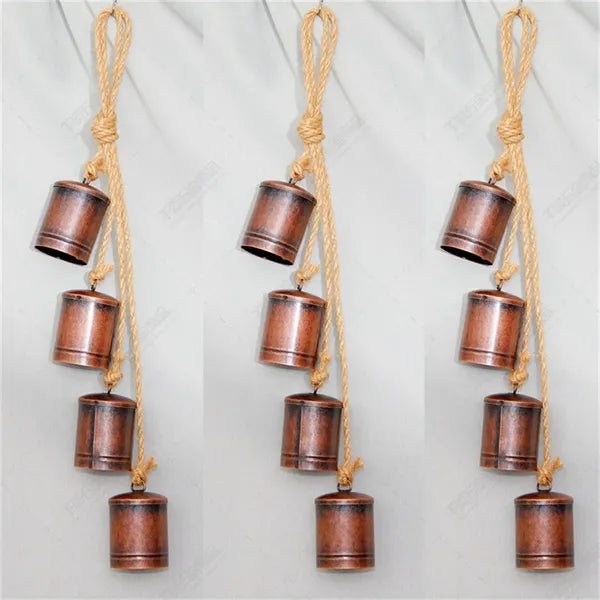 15.7in Christmas Retro Metal Wind Chimes with Hemp Rope