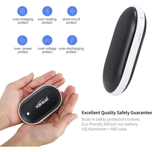 Pebble Shaped Electric Hand Warmer Power Bank