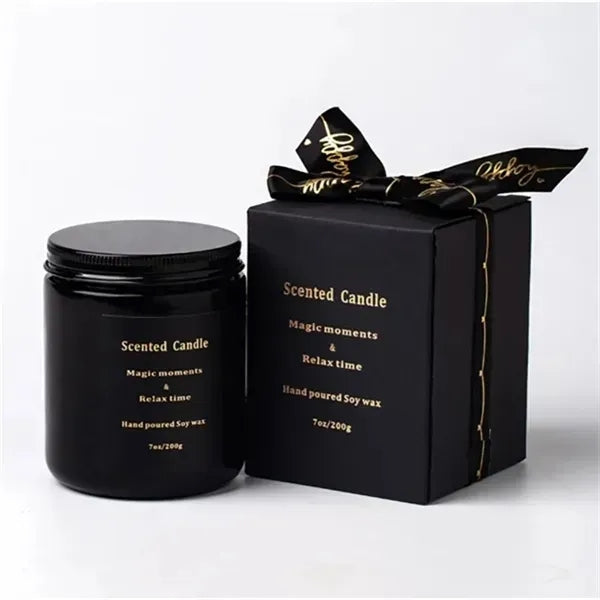 Aromatherapy Candle In Black Glass Jar
