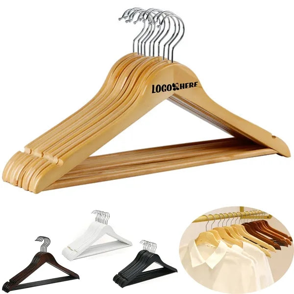 Wooden Hangers with Shoulder Grooves