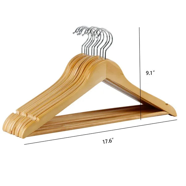 Wooden Hangers with Shoulder Grooves