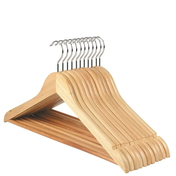 Wooden Hangers with Shoulder Grooves
